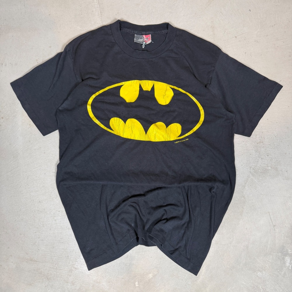 Vintage 1989 Batman DC Comics T-Shirt Mens Large Black Single Stitch USA Made